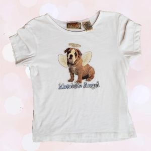 Y2K Route 66 Dog Angel Princess baby tee